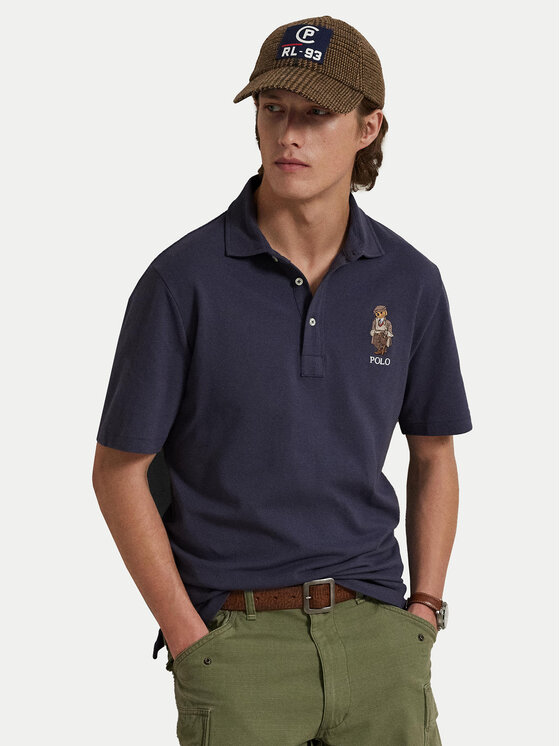 Polo Ralph Lauren Polo Ralph Lauren Polokošeľa 710P00083001 Tmavomodrá Custom Slim Fit