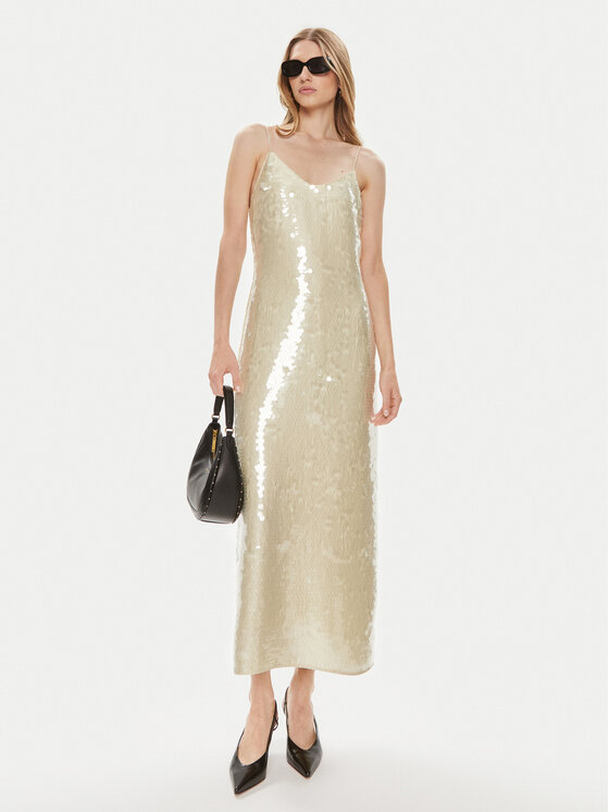 Samsøe Samsøe Samsøe Samsøe Coctailkleid Sally F24100193 Goldfarben Slim Fit
