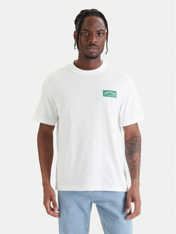 Calvin Klein Jeans Tricou 20s Easy LV04RF294G Alb Regular Fit