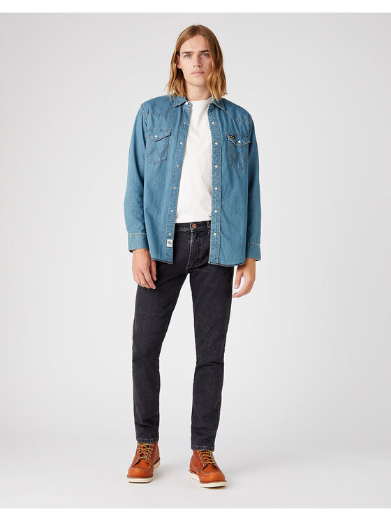 Wrangler Wrangler Jeansy LARSTON Czarny Slim Fit