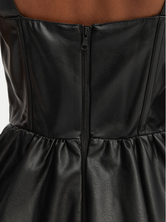 Bardot Bardot Рокля от имитация на кожа Savoy 60114DB Черен Regular Fit