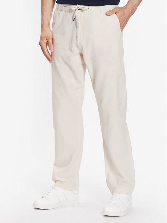 INDICODE INDICODE Текстилни панталони Clio 60-301 Бежов Regular Fit