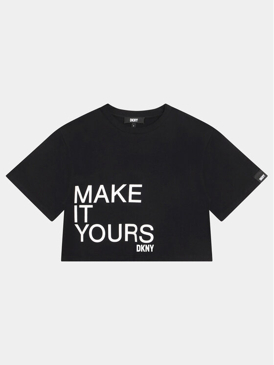 DKNY DKNY T-Shirt D35T18 S Czarny Regular Fit