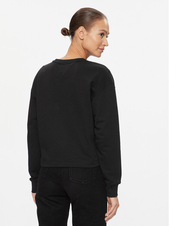 Tommy Jeans Tommy Jeans Bluza Essential Logo DW0DW16140 Czarny Relaxed Fit