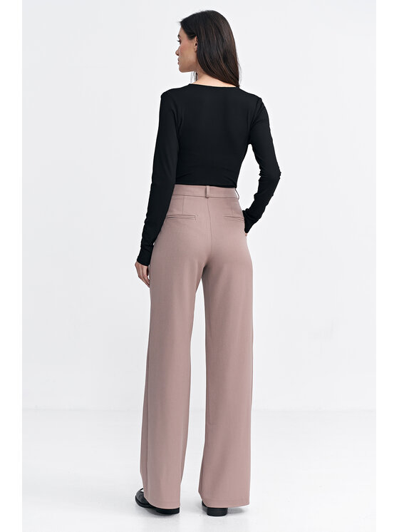 NIFE NIFE Kalhoty z materiálu SD104 Béžová Relaxed Fit