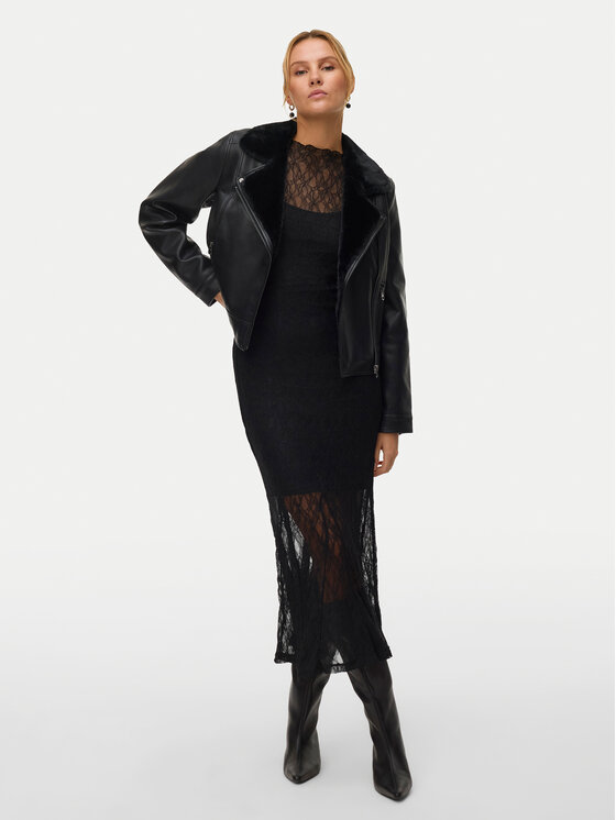 Vero Moda Vero Moda Bunda z imitace kůže Hailey 10250405 Černá Regular Fit