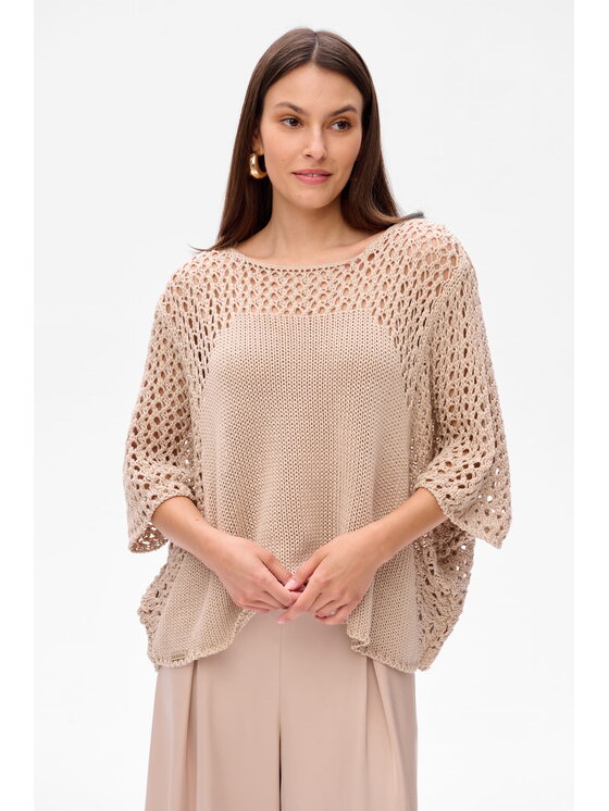 blue shadow blue shadow Sweter Paka Paka Beżowy Regular Fit