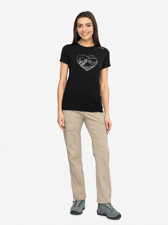 Viking Viking T-Shirt Lenta Bamboo Light Lady Czarny Regular Fit
