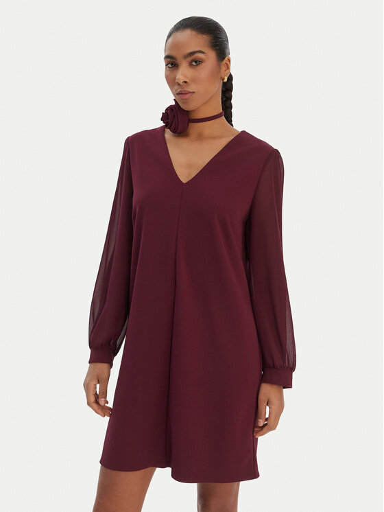 Rinascimento Rochie cocktail CFC0126757003 Vișiniu Regular Fit