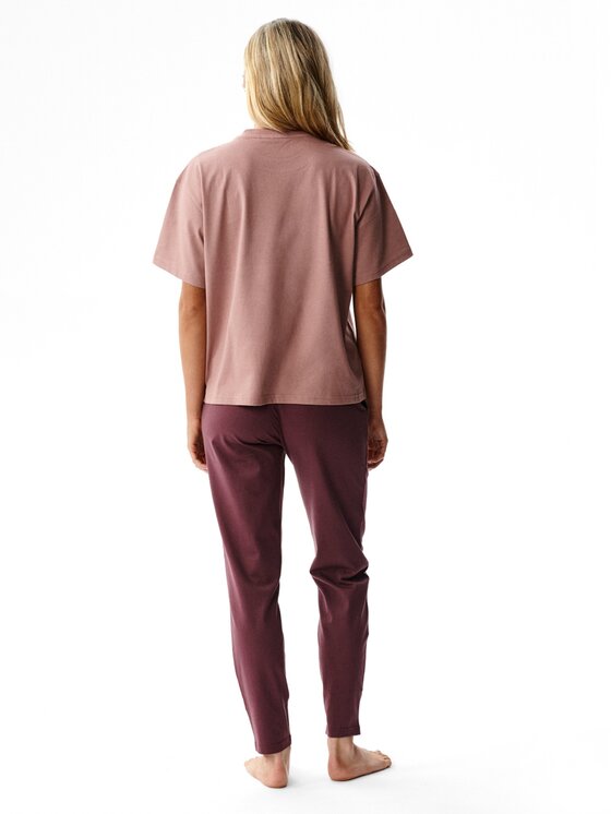 Atlantic Atlantic Piżama Ride the Wave Peach Effect Bordowy Regular Fit