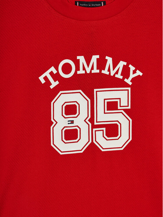 Tommy Hilfiger Tommy Hilfiger T-särk Mesh Varsity Tee S/S KB0KB08683 Punane Regular Fit