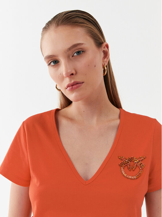 PINKO Pinko T-Shirt 100372 A0MA Oranžová Regular Fit