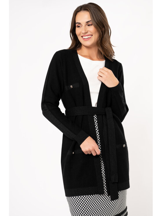 QUIOSQUE QUIOSQUE Kardigan 6TT001 Černá Regular Fit