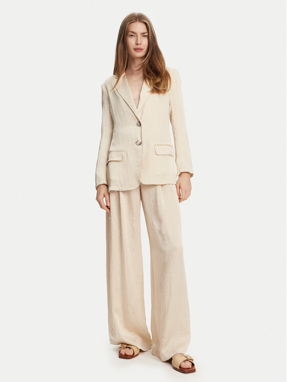 Marella Marella Sakoi Selz 2513041085 Écru Regular Fit