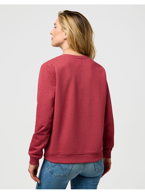 Wrangler Wrangler Bluzka REGULAR SWEAT Czerwony Regular Fit
