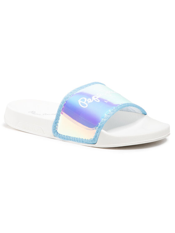 Pepe Jeans Pepe Jeans Klapki Slider Corny PLS70095 Srebrny