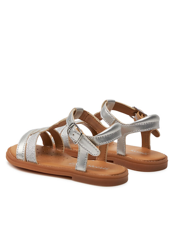 Geox Geox Sandály J Sandal Karly Girl J4535H 0NFQD C1007 M Stříbrná