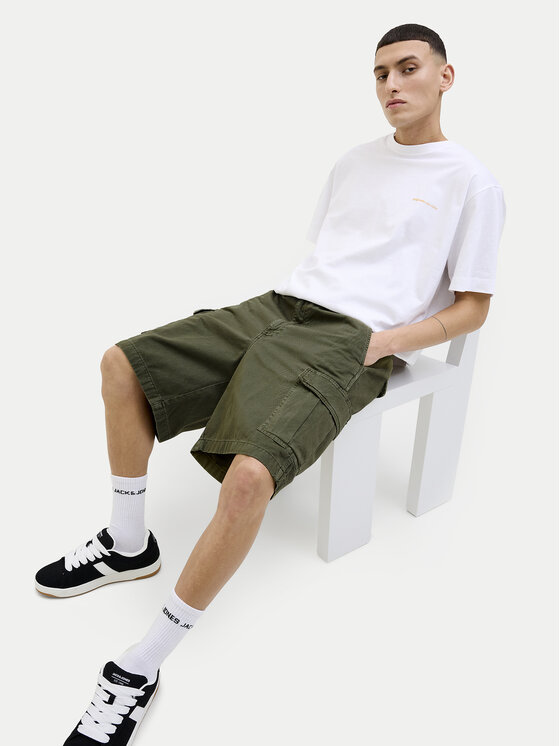 Jack&Jones Jack&Jones Pantalon scurți din material Karl 12269374 Verde Loose Fit
