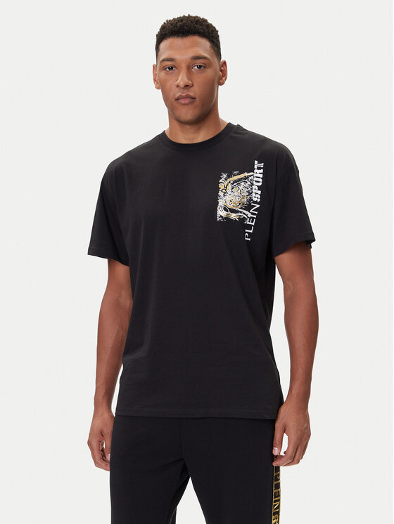 Plein Sport Plein Sport Majica FAEC MTK8368 STE001N Črna Loose Fit