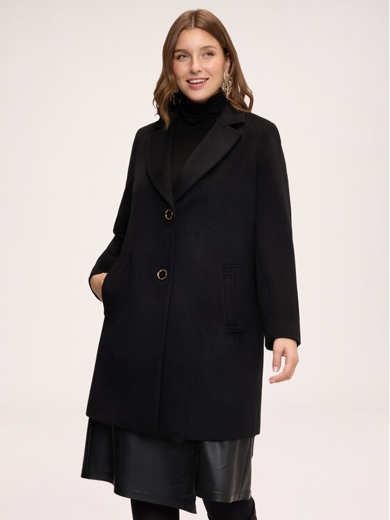 Fiorella Rubino Fiorella Rubino Płaszcz zimowy 0046T000400N033 Czarny Regular Fit