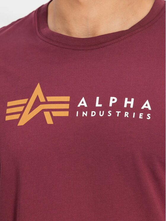 Alpha Industries Alpha Industries T-Shirt AI.118502 Bordowy Regular Fit