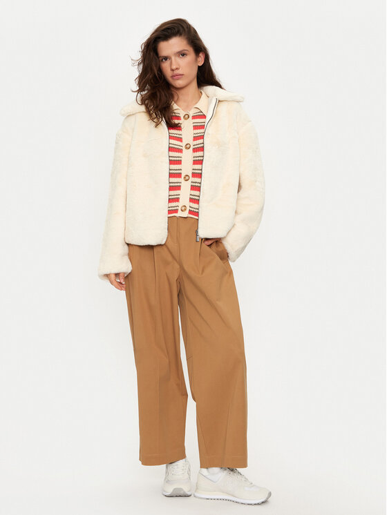 United Colors Of Benetton United Colors Of Benetton Futro 2FBDDN06V Écru Regular Fit