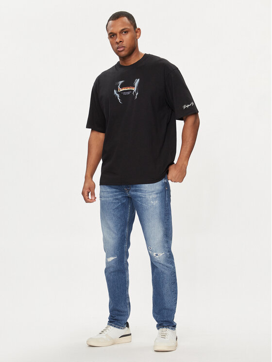 Redefined Rebel Redefined Rebel Marškinėliai Pedro 221166 Juoda Regular Fit