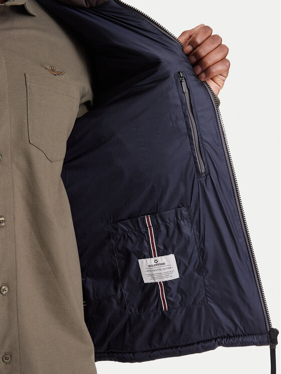 Milestone Milestone Geacă de piele Tamino 631019 60305 Maro închis Regular Fit