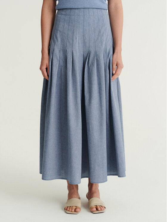 TATUUM TATUUM Spódnica midi LEO Niebieski Flare Fit