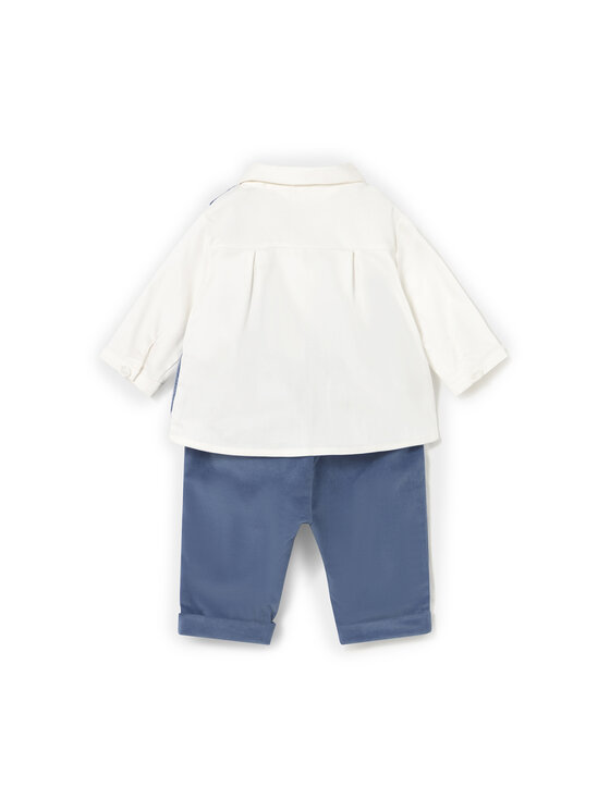 Mayoral Mayoral Completo camicia e pantaloni di tessuto 2581 Blu Regular Fit