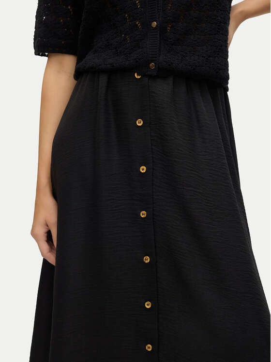 Vero Moda Vero Moda Midi sukňa Melaney 10304134 Čierna Regular Fit