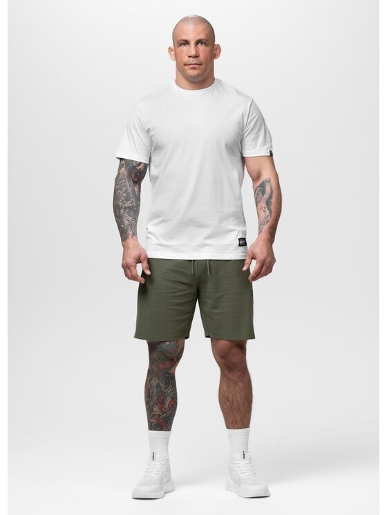 PITBULL PITBULL Szorty materiałowe Pique Rockey Zielony Regular Fit