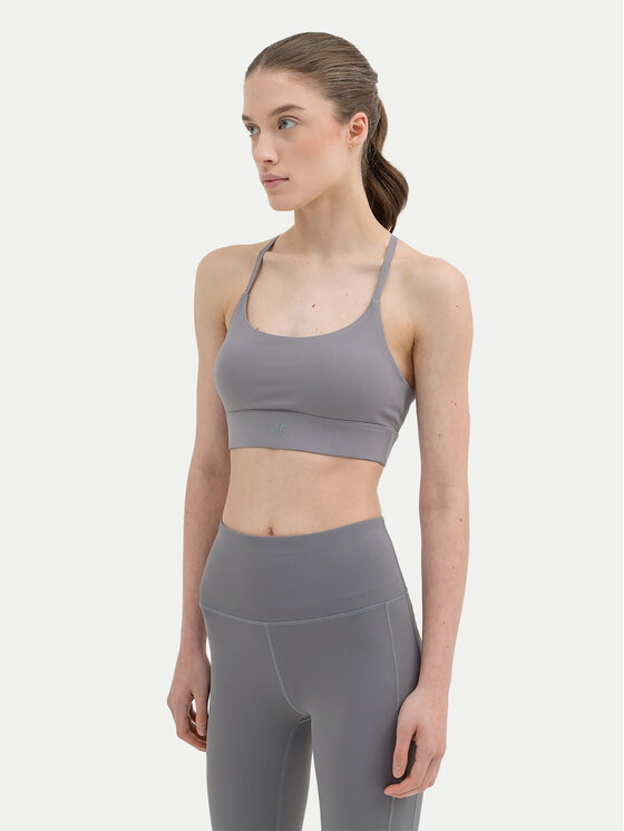 Sport melltartó 4F, Méret: L, Szürke, 4FWSS24USBAF096