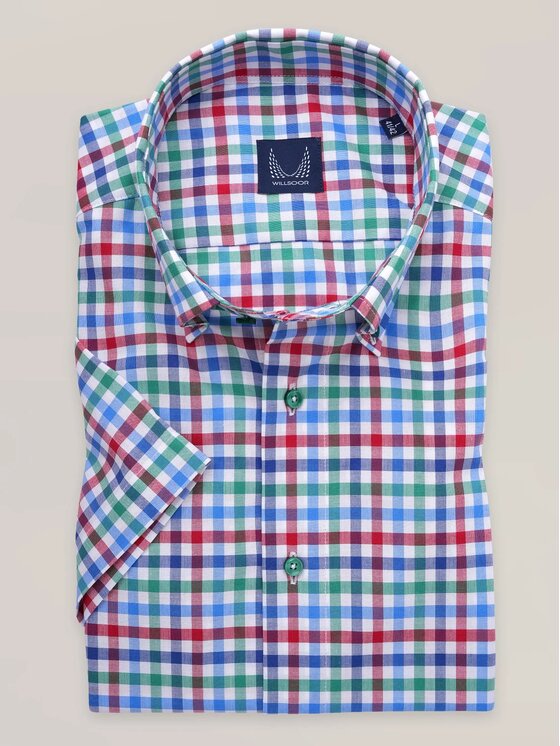 Willsoor Willsoor Koszula 20906 Zielony Slim Fit