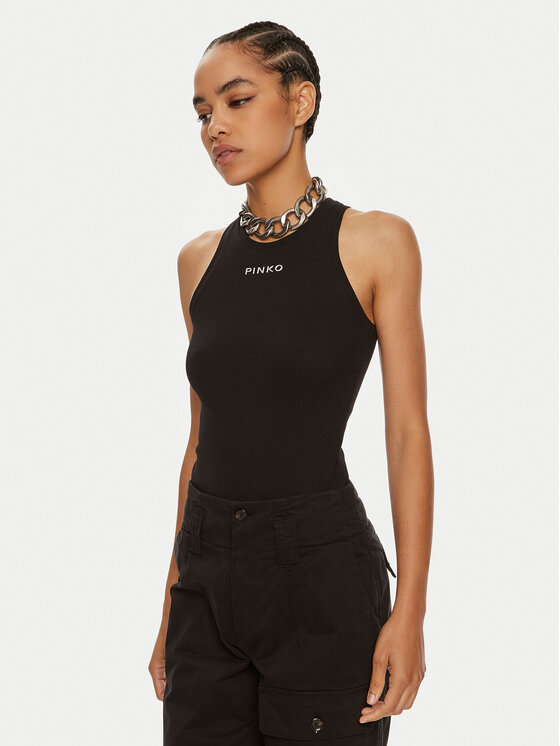 PINKO Pinko Marškinėliai Distinto 100822 A22X Juoda Regular Fit