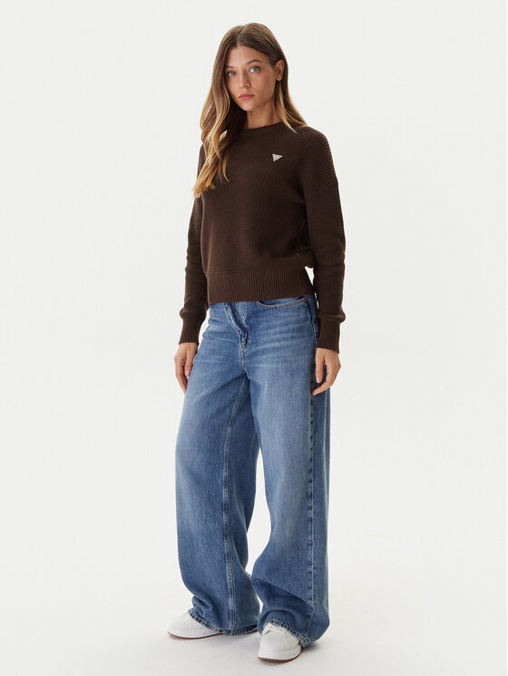 Guess Jeans Guess Jeans Svetr W4BR08 Z3HM1 Hnědá Regular Fit