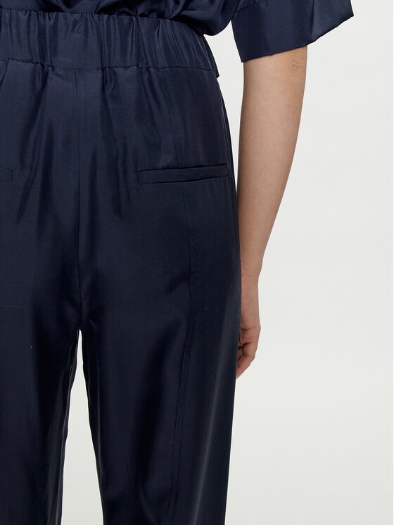 Marella Marella Bavlnené nohavice Galoppo 2413131095 Tmavomodrá Relaxed Fit