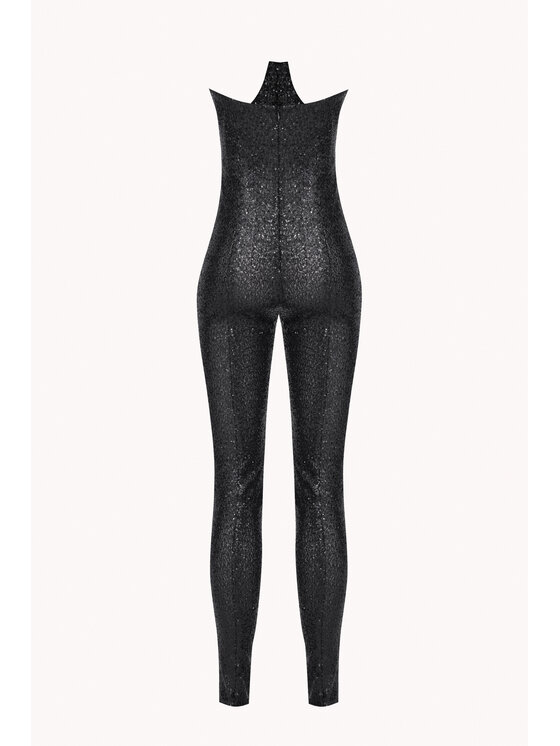 Epuzer Epuzer Pantaloni di tessuto Corset sequin Nero Slim Leg