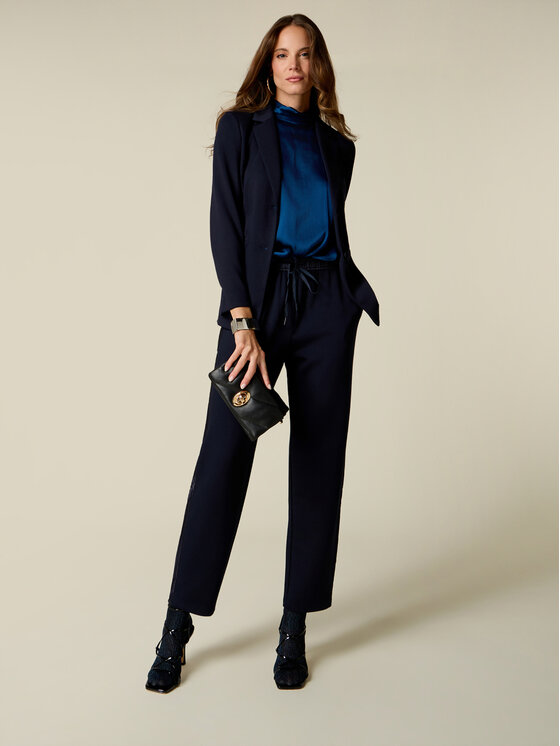 Oltre Oltre Pantaloni di tessuto P844J002679N034 Blu Regular Fit