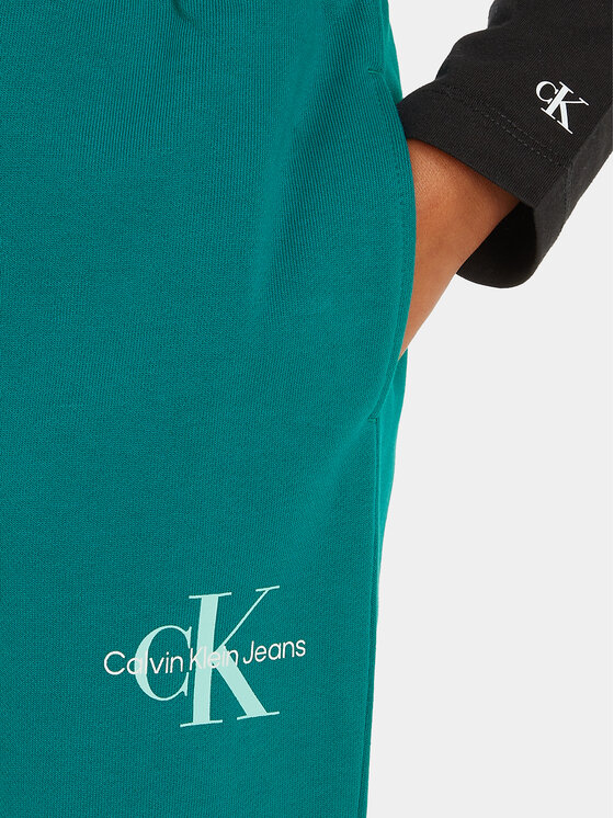 Calvin Klein Jeans Calvin Klein Jeans Pantaloni trening Monogram Logo IU0IU00285 Verde Regular Fit