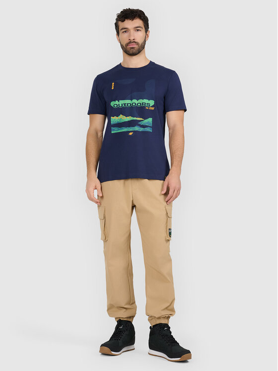 4F 4F T-Shirt MISSION READY Granatowy Regular Fit