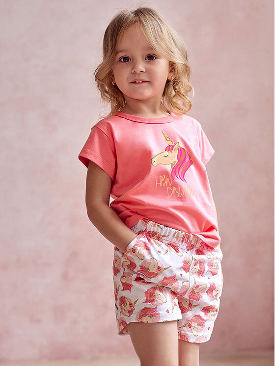 Taro Taro Piżama TA3145-01 Koralowy Basic Fit