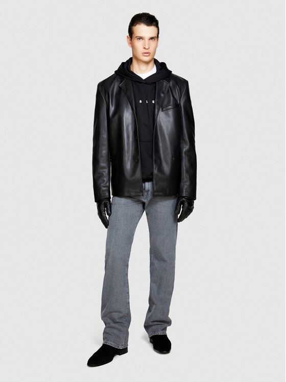 Sisley Sisley Μπουφάν από απομίμηση δέρματος 2NHCSW01D Μαύρο Regular Fit