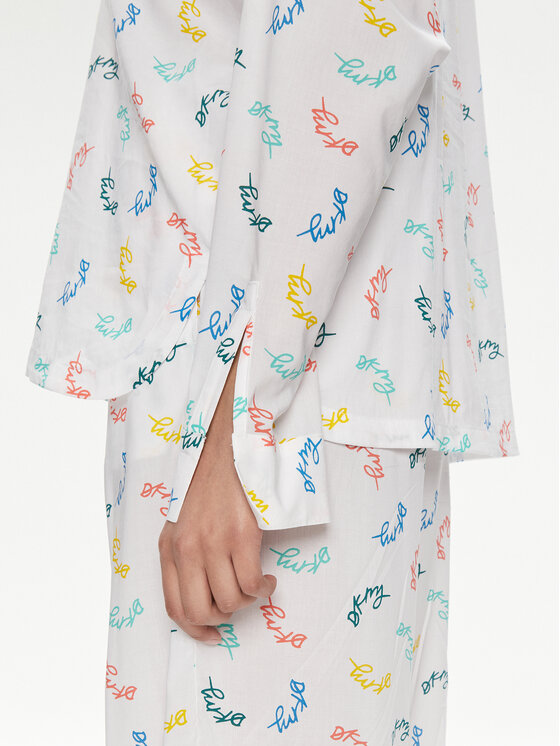 DKNY DKNY Pijama YI90008 Alb Regular Fit