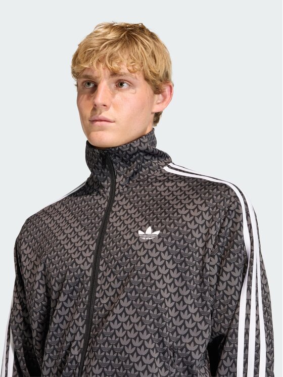 adidas adidas Bluza FIREBIRD LOOSE MONOGRAM Czarny Loose Fit