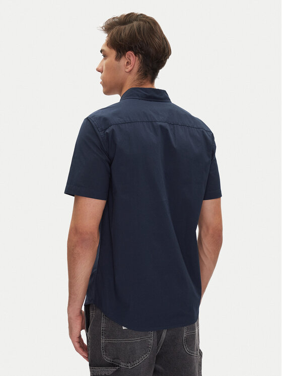 Mustang Mustang Koszula Gilroy 1016251 Granatowy Slim Fit