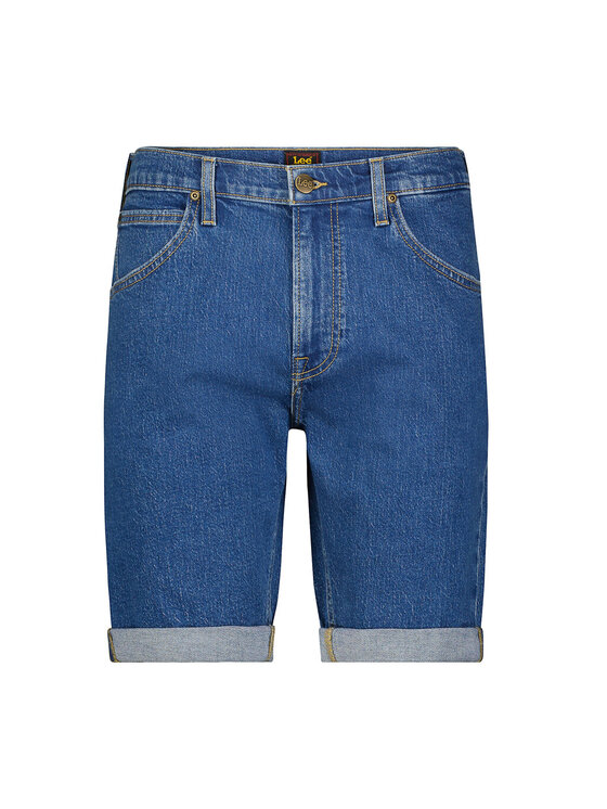 Lee Lee Szorty jeansowe 5 POCKET SHORT Niebieski Regular Fit