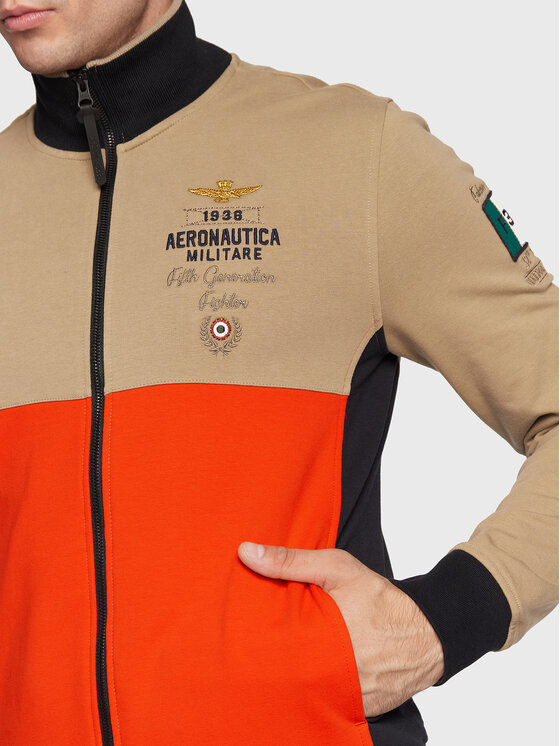 Aeronautica Militare Herren Sweatshirt Mit Reißverschluss - Regular Fit Baumwolle