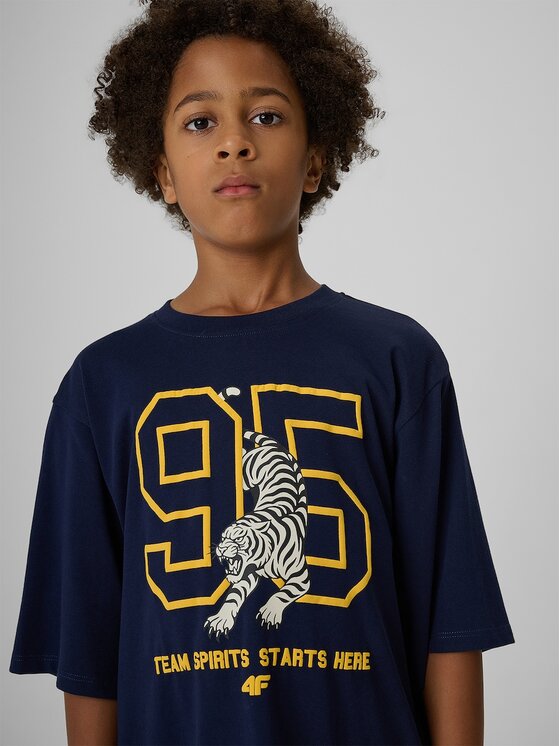4F 4F T-Shirt 4FJRAW26TTSHM4528-31S Tmavomodrá Regular Fit