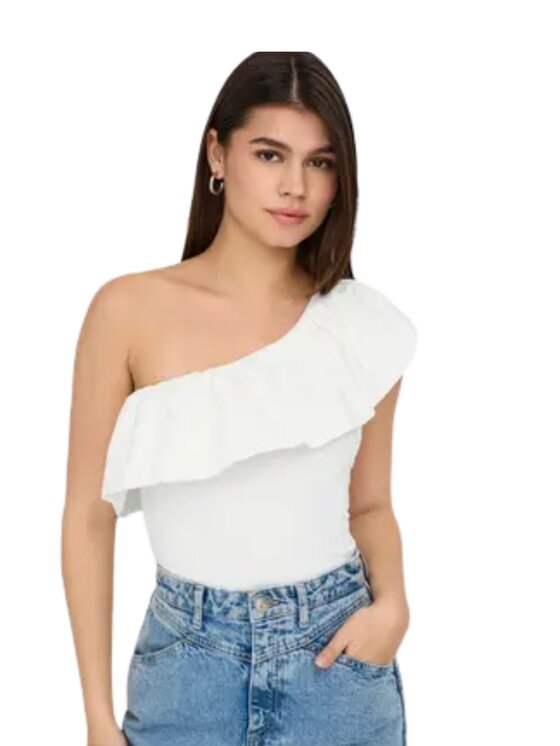 ONLY ONLY Top Onlsoffy one shoulder mix top Bianco Regular Fit